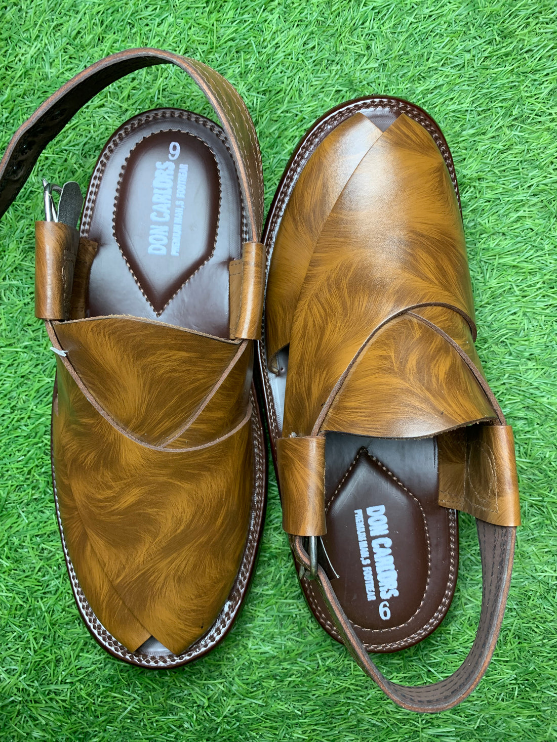 Peshawari Handmade Brown Norozi Shape Peshawari Chappal For Men