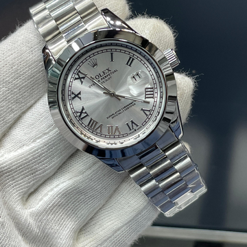 Example productPatek Philippe Nautilus-style men's watch with a silver-colored stainless steel chain and green dial